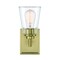 Designers Fountain Westin 5.25in 1-Light Brushed Gold Modern Industrial Indoor Wall Sconce with Clear Glass Shade 95701-BG - alternate 1